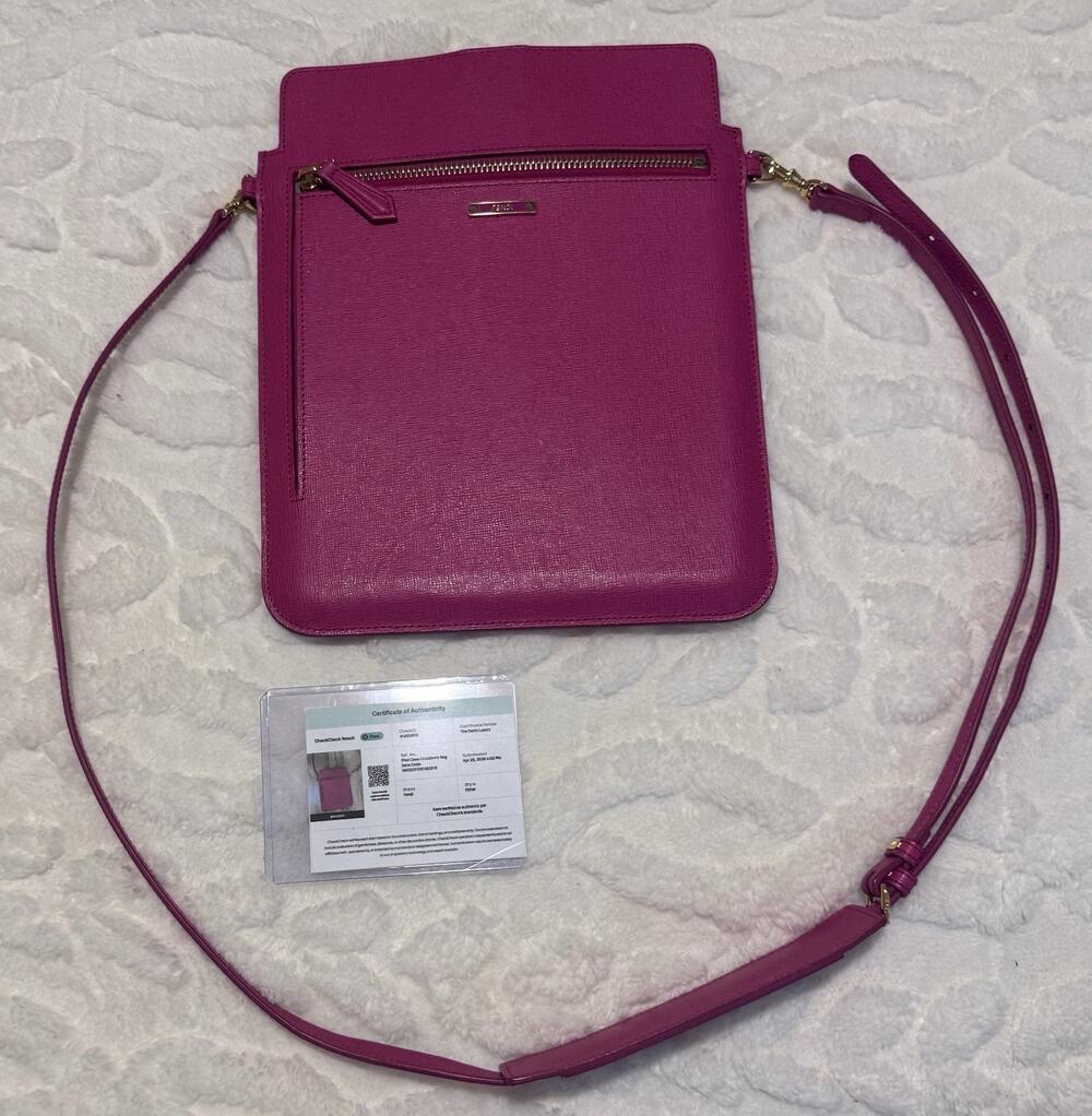 Fendi Crayons Crossbody Bag Pink Saffiano Leather With COA Included